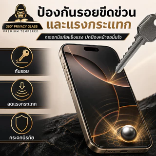 ฟิล์มกระจก กันมอง360องศา KINGKONG สำหรับiPhone11 xmax 7plus IPXS XR 13 16promax 15pro 14promax 15plus 13pro 12promax 12