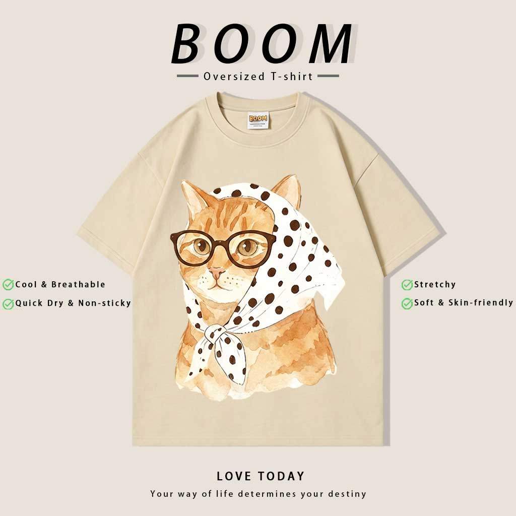 COD (จัดส่งตลอด 24 ชั่วโมง）BOOM 【ส่งจากไทย】เสื้อยืดลายดอก สงกรานต์ สไตล์เกาหลีแบบใหม่ ท็อปส์ซูผู้หญิง ลายสวย ผ้านุ่ม CAT