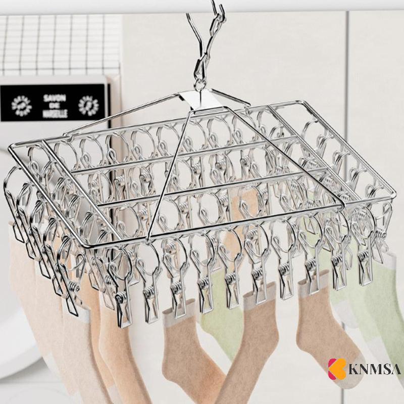 KNMSA] เหล็ก Windproof Tulipsticker แต่งหน้า Clothesline Dryer Bra ผ้าขนหนู Ra เสื้อผ้า Airer Peg Ho