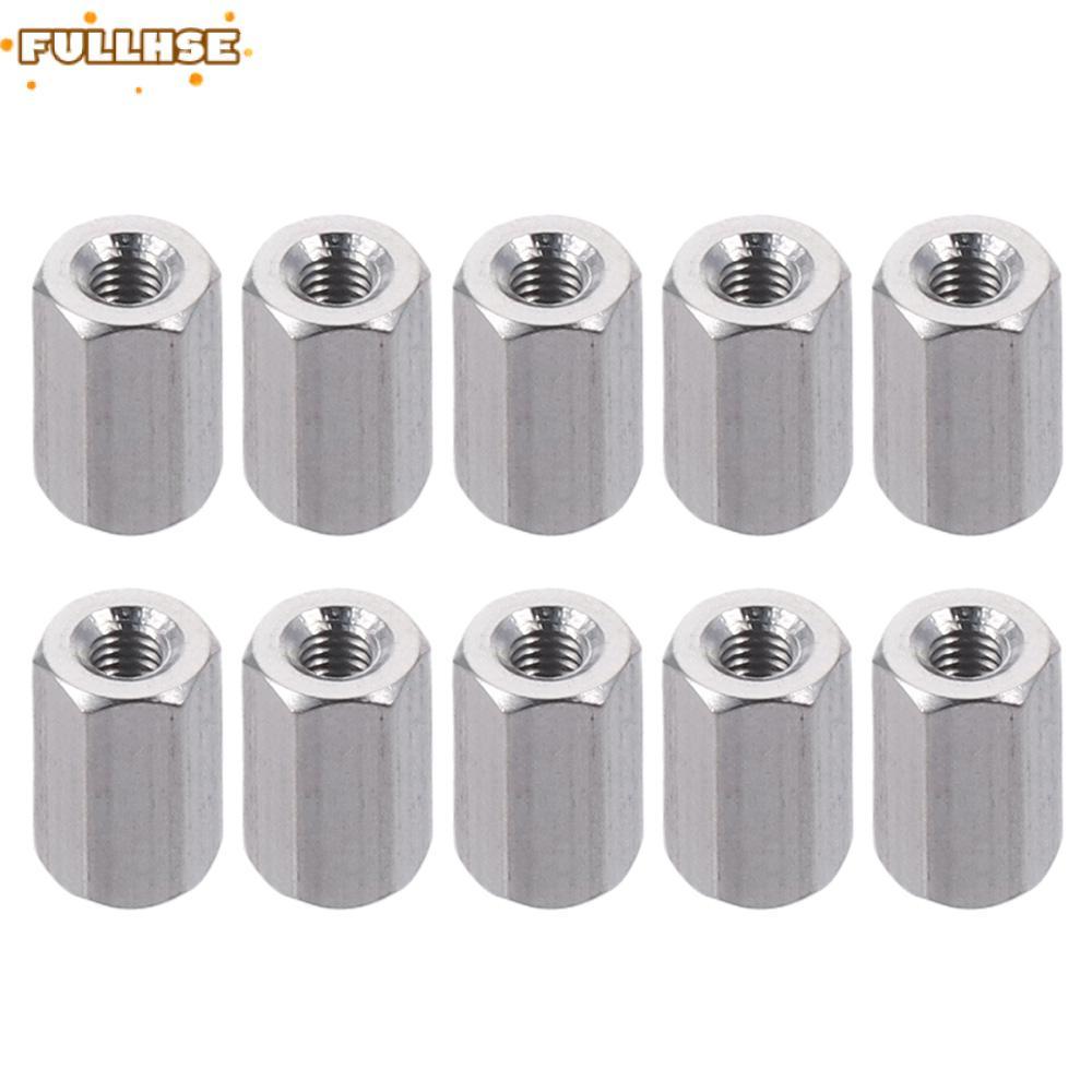 FULLHSE 10 ชิ้น Hex Nuts, M3 M4 M5 M6 304 สแตนเลสสตีล Hex การมีเพศสัมพันธ์ถั่ว, Smooth Silver Tone H