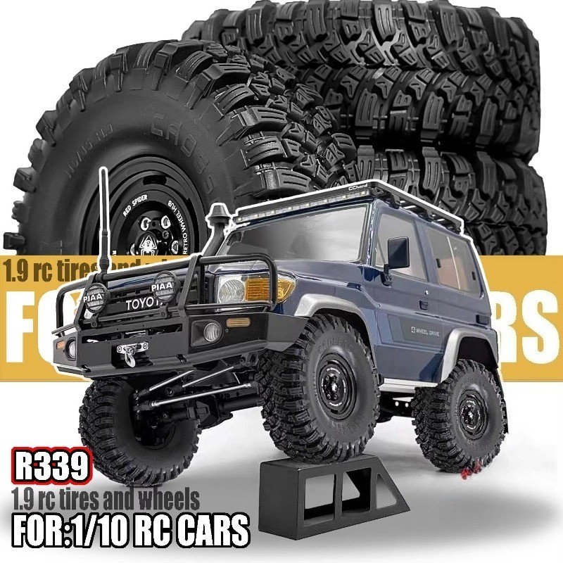 โลหะผสมอลูมิเนียม 1.9 Beadlock ล้อและยางสําหรับ 1/10 SCX10 TRX4 TRX6 VS4-10 Gen8 7 MST CFX D90 RC Cr