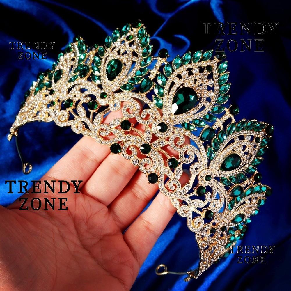 TRENDYZONE Queen Crown, Big Diadem Headwear Princess Wedding Tiara, Trend Elegant Luxury Princess Cr