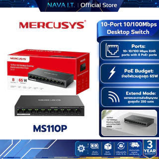 MERCUSYS MS110P POE+ 10-PORT 10/100MBPS DESKTOP SWITCH WITH 8-PORT POE+ รับประกันศูนย์ไทย