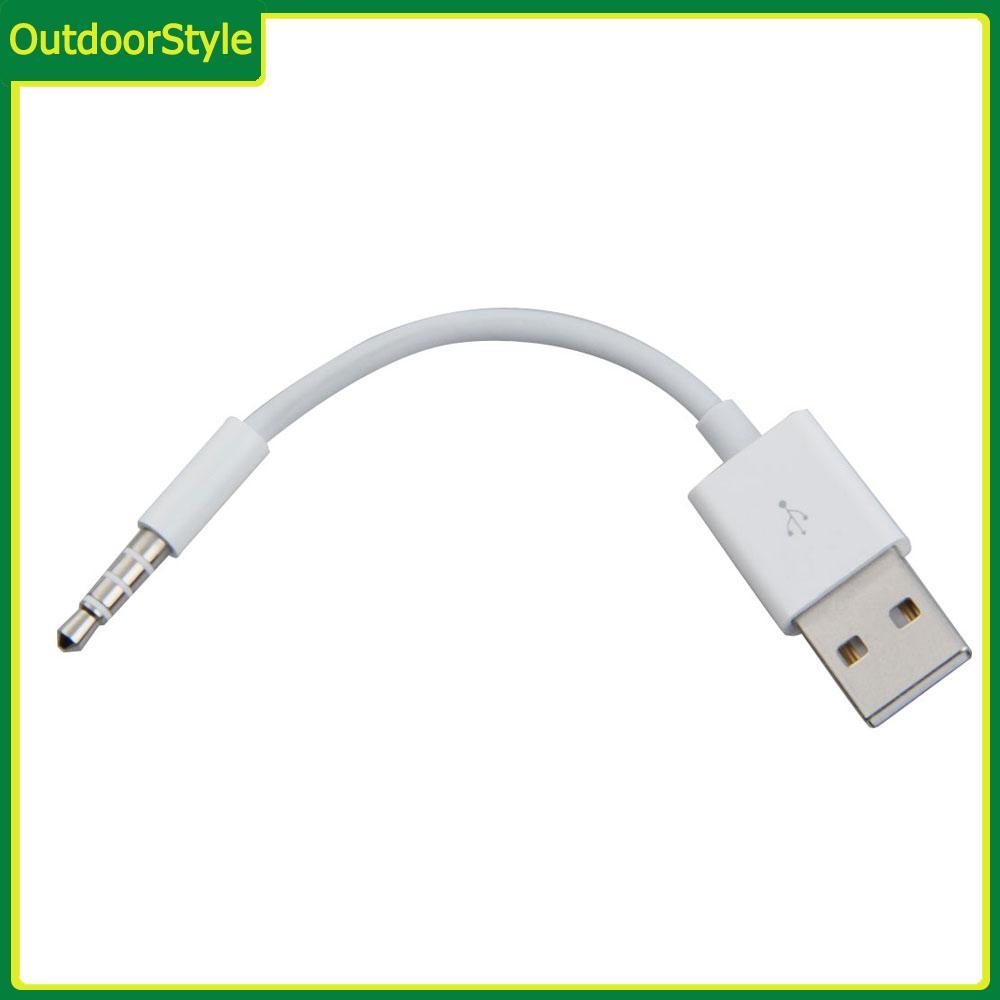 สไตล์กลางแจ้ง♫ สายชาร์จข้อมูล USB 3.5 มม. Sync สายสัญญาณเสียงสําหรับ iPod Shuffle 3rd 4th Gen