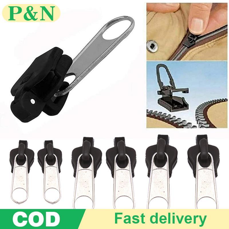 [P&N] 6 ชิ้นซิปทันที Universal Instant Fix ชุดซ่อมซิปเปลี่ยนตัวเลื่อนซิปสําหรับ DIY เย็บ [cod]