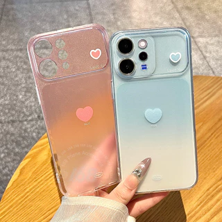 เคส Vivo V70 V60 Lite V50 V40 Y200 5G เคสใสรูปหัวใจ กันกระแทก เคสสีไล่ระดับ ผิวสากนุ่มแบบผิวด้าน กันลายนิ้วมือ เคสหลังโทรศัพท์