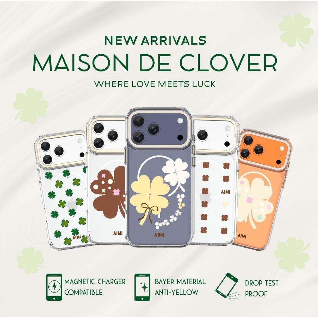 เคสโทรศัพท์ เคสกันกระแทก ลาย MAISON DE CLOVER ใส่ชื่อได้ (แจ้งชื่อในแชท)