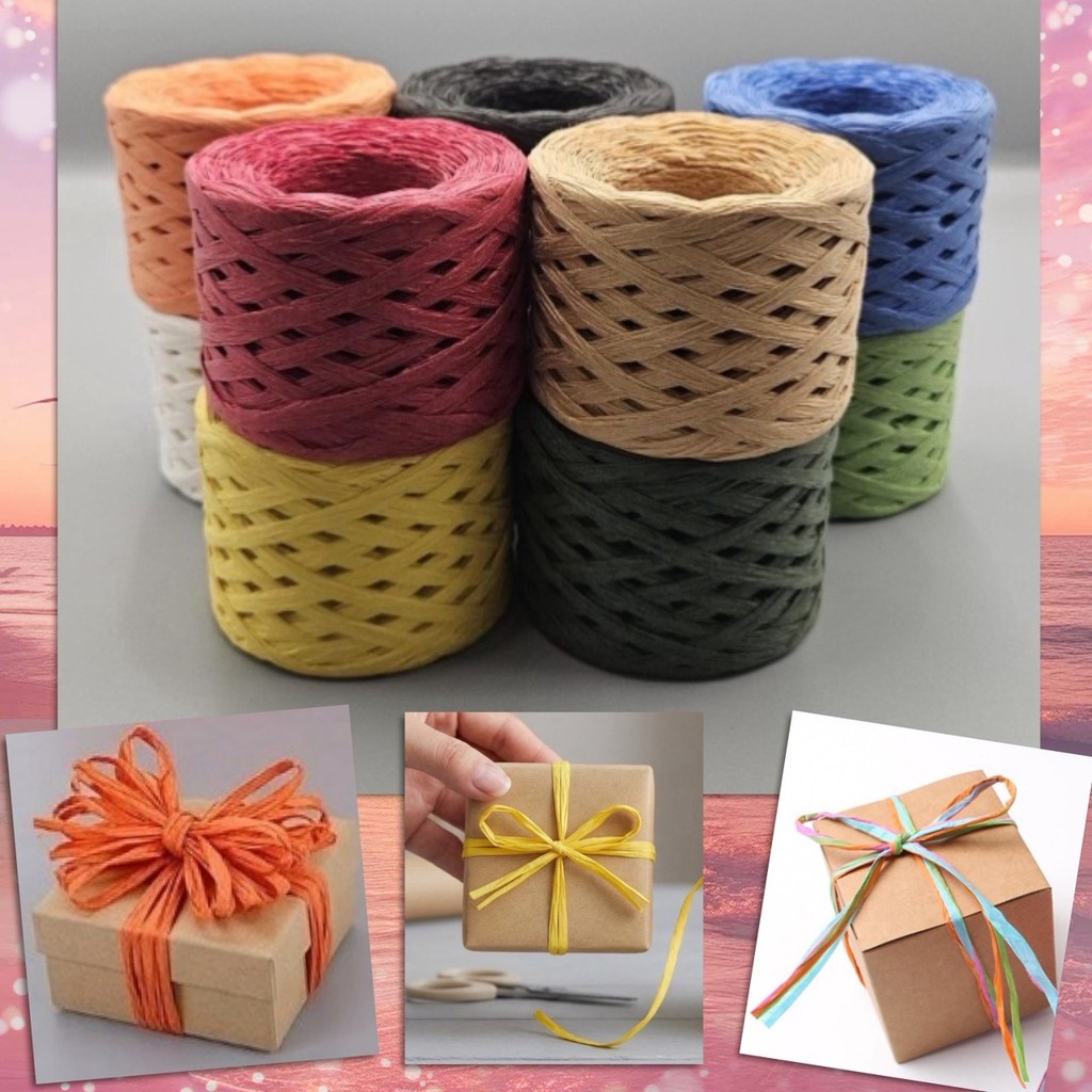 ✨ เชือก กระดาษ เชือกถัก เชือกป่าน ยาว 200 เมตร วัสดุธรรมชาติ ตกแต่ง DIY งานประดิษฐ์ งานฝีมือ ห่อของขวัญ พันดอกไม้ ✨