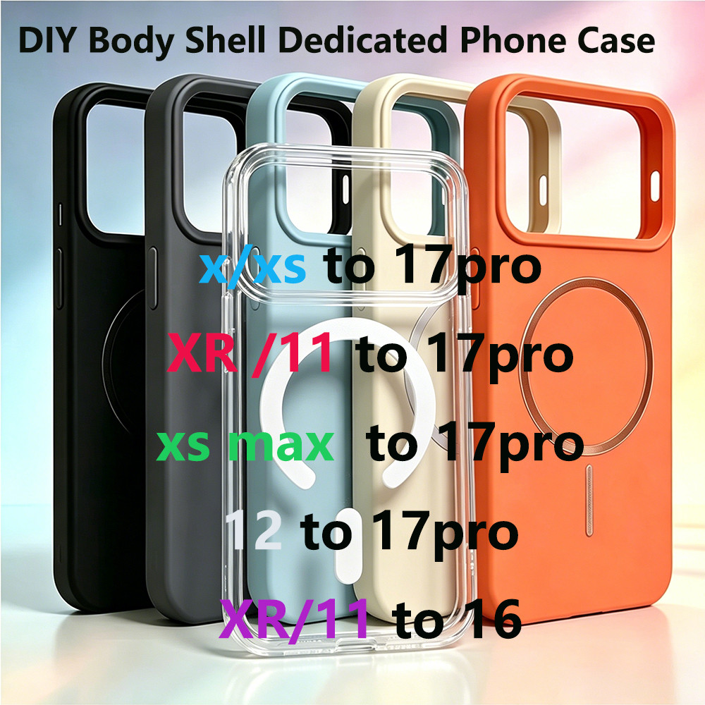 DIY เคสโทรศัพท์สําหรับ XR X 11 Xs Max 12 ถึง 17 Pro Max ที่อยู่อาศัยแปลง