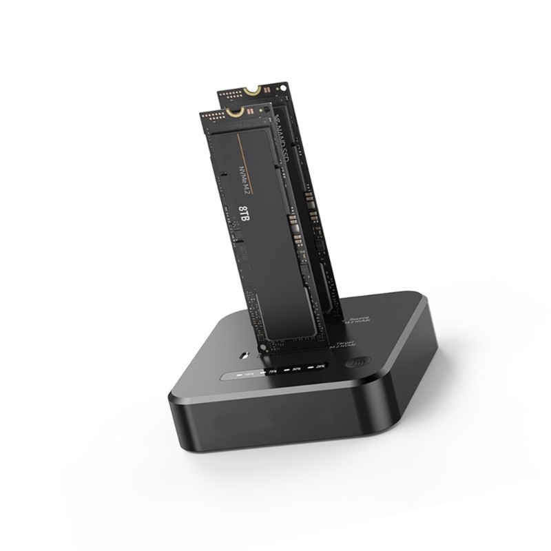 QUU Efficient Double Bay M 2 NVMes Enclosure พร้อมการสนับสนุนความจุและความเร็วที่รวดเร็ว