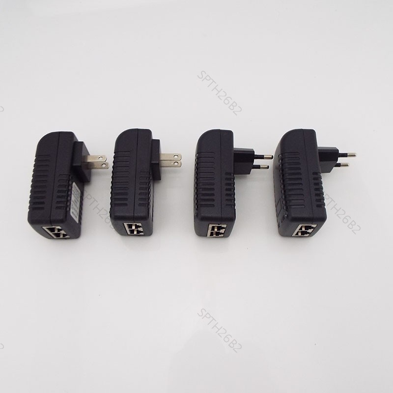 POE แหล่งจ่ายไฟหัวฉีด AC 220V DC 12V 2A 48V 0.5A 24v 1A 15V 1A 24W อะแดปเตอร์ปลั๊ก Ethernet Wall Plug TH26B2