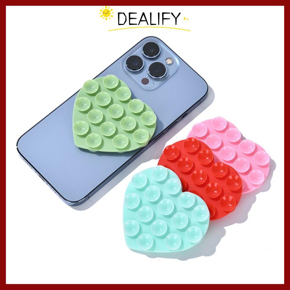 จัดส่งจากประเทศไทย รองรับอุปกรณ์กันสั่นDEALIFY, ขายึดถ้วยดูดซิลิโคนล้างทําความสะอาดได้,อุปกรณ์เสริมโทรศัพท์รูปหัวใจแบบแฮนด์ฟรีที่ทนทานสากล