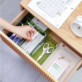 Hithome [พร้อมส่ง] กล่องจัดระเบียบลิ้นชัก อะคริลิคใส ถาดเก็บของอเนกประสงค์ สไตล์มินิมอล มีหลายขนาด S/M/L/XL