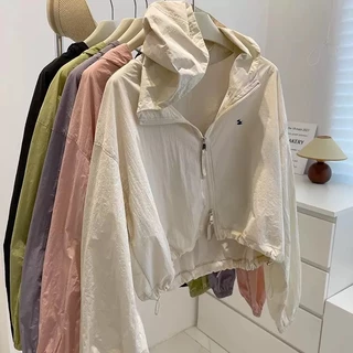 M-4XL เสื้อผ้ากันแดด UV UPF50+ เสื้อคลุมผู้หญิง เสื้อคลุมกันแดด เสื้อคลุมผ้าร่ม แขนยาวมีฮู้ด พร้อมส่ง