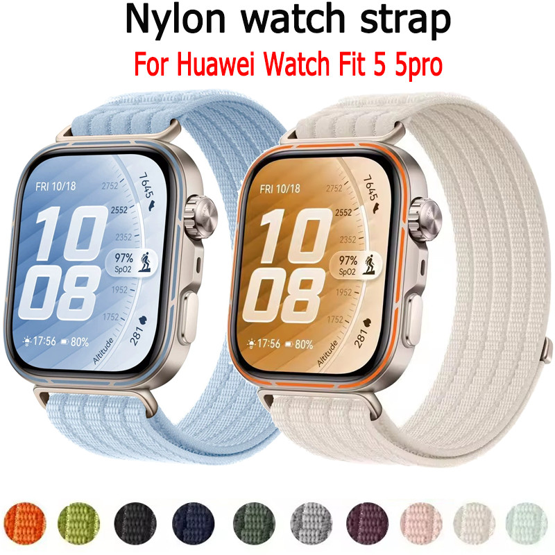 สายรัดห่วงไนลอน สําหรับ Huawei Watch Fit 5 5pro สร้อยข้อมือทดแทนแบบปรับได้