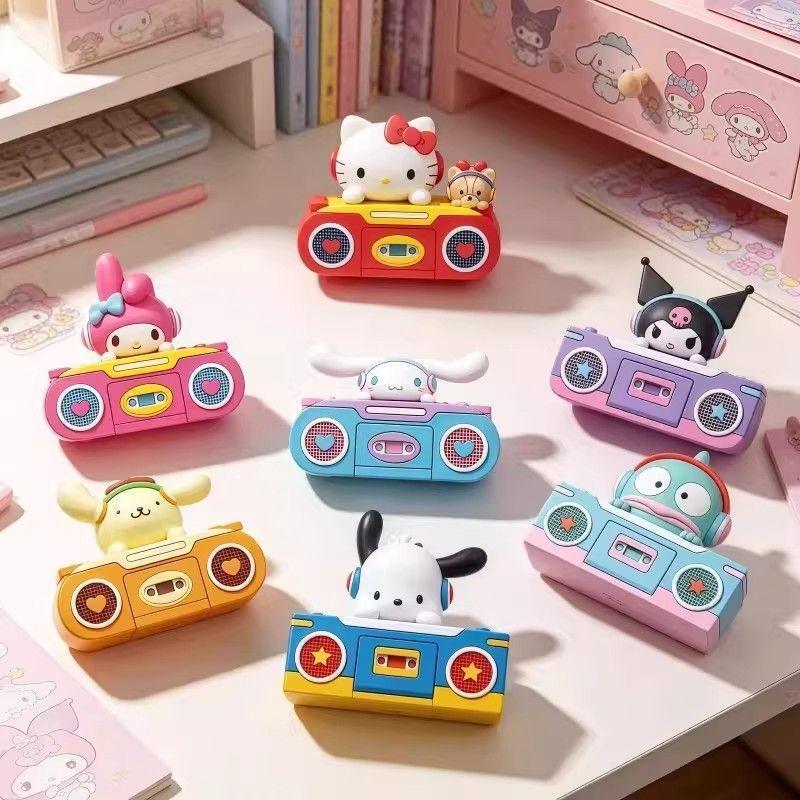 ของแท้ Sanrio น่ารัก Audio Friends Series Mystery Box Retro Recorder อินเทรนด์เล่นเครื่องประดับ Hello Kitty