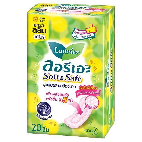 [สินค้าส่งด่วน] ลอรีเอะ ซอฟท์แอนด์เซฟ สลิม 16 ชิ้น LAURIER SOFT SAFE SLIM WING 16 PCS.