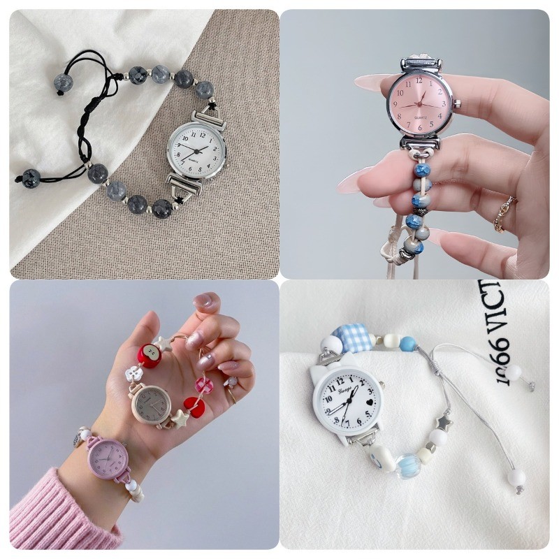 แฟชั่นเกาหลี นาฬิกาข้อมือผู้หญิง สาย หน้าปัดกลมเรียบง่าย คุณภาพสูง มีหลายสีให้เลือก สไตล์ยอดนิยม