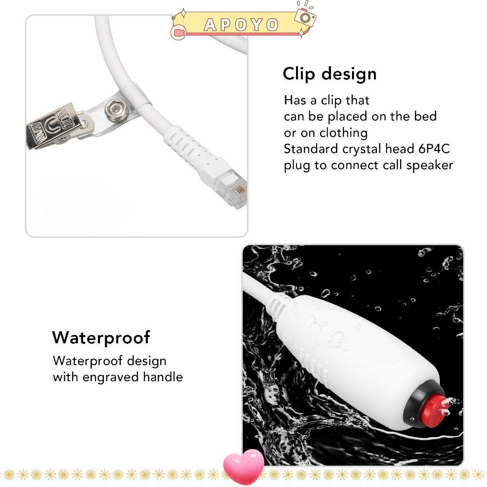 APOYO สายเรียกพยาบาล, ปลั๊ก 6P4C 9.8ft เปลี่ยนสายพยาบาล, สายปุ่มกดหัวคริสตัลสากลสถานีพยาบาล