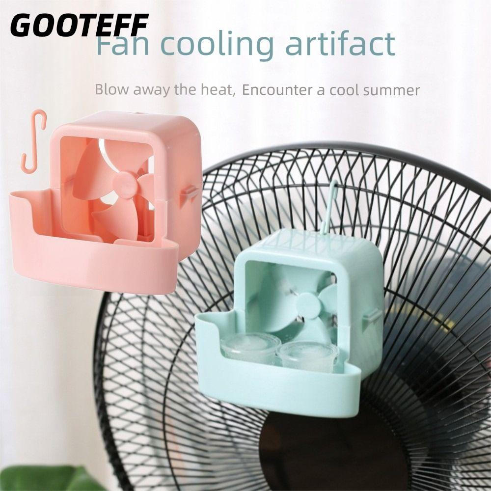 CARAMELOMA 1Set Fan Cool Tool, Hang with 4 Ice Cup Fan Cool Accessories, คุณภาพสูงเพิ่ม Ice Cubes Po