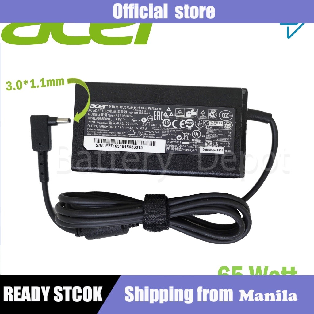 Acer Adapter ของแท้ Swift 3 SF314-41 SF314-42 SF314-52 SF314-52G SF314-55G SF314-56 SF314-56G 65W 3.