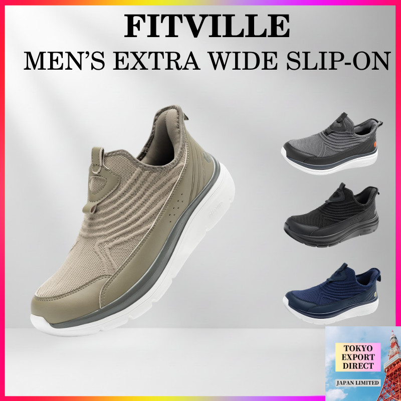 FitVille รองเท้าหน้ากว้าง 2E/4E สวมง่ายไม่ต้องใช้มือ นำเข้าจากญี่ปุ่น