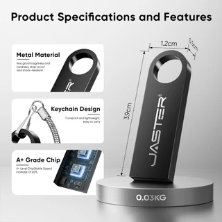 JASTER โลหะ USB 2.0 แฟลชไดรฟ์ 128GB หน่วยความจําความจุจริง Stick 64GB ไดรฟ์ปากกาแบบพกพา 32GB U Disk 16GB ของขวัญสร้างสรรค์