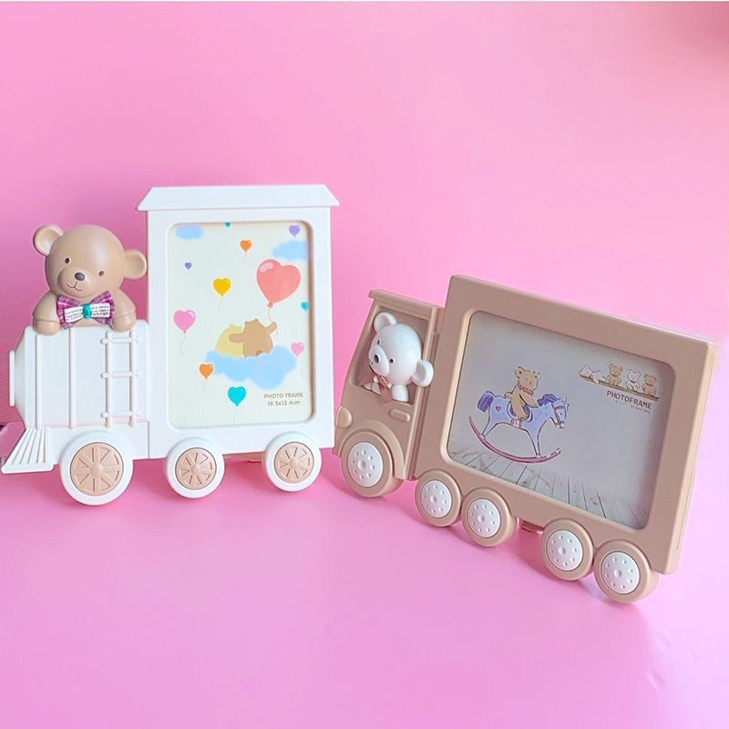 JUA7Cartoon car photo frame stand, creative children's baby photo frame, mobile phone photo printing
