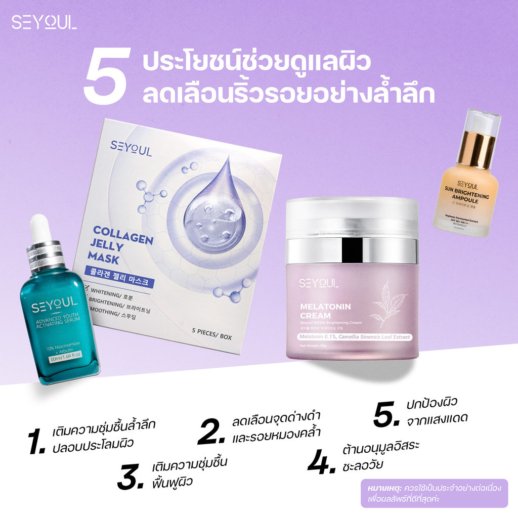 SEYOUL Premium Glass Skin Set ลดฝ้า ฟื้นฟูผิว อิ่มฟู โกลว์ครบรูทีน