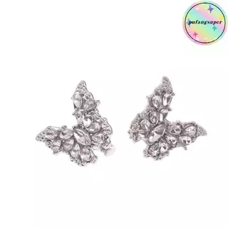 Pufangsuper 1 คู่คลิปบนหูฟัง Rhinestone เปิดหูอุปกรณ์เสริมที่ถอดออกได้ DIY เครื่องประดับสําหรับหูฟังไร้สายอัพเกรดดูมีสไตล์ TH