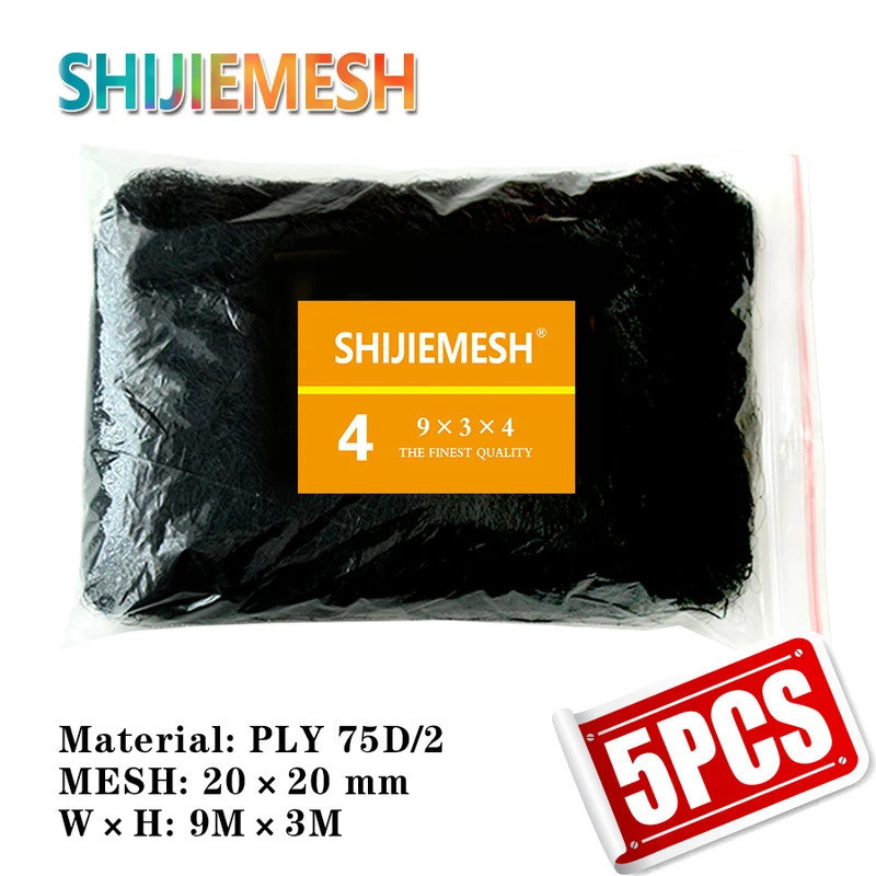 Hole Orchard Garden 9 x 3M 20 มม.โพลีเอสเตอร์ 75D/2 Knotted 4 กระเป๋า Anti Bird Mist สุทธิ 5 ชิ้น