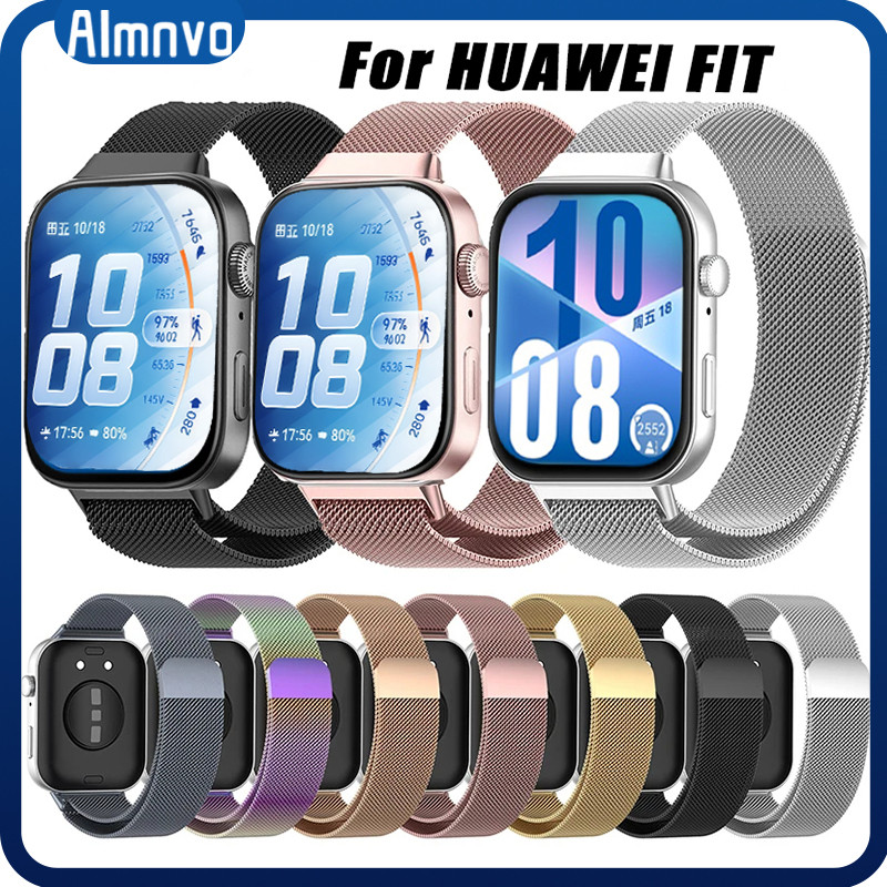 Milanese LOOP STRAP สำหรับ Huawei Watch Fit 5 4 3 / 5 Pro / 4 Pro แถบโลหะแม่เหล็กสแตนเลส สำหรับ Smartwatch Huawei Fit 3