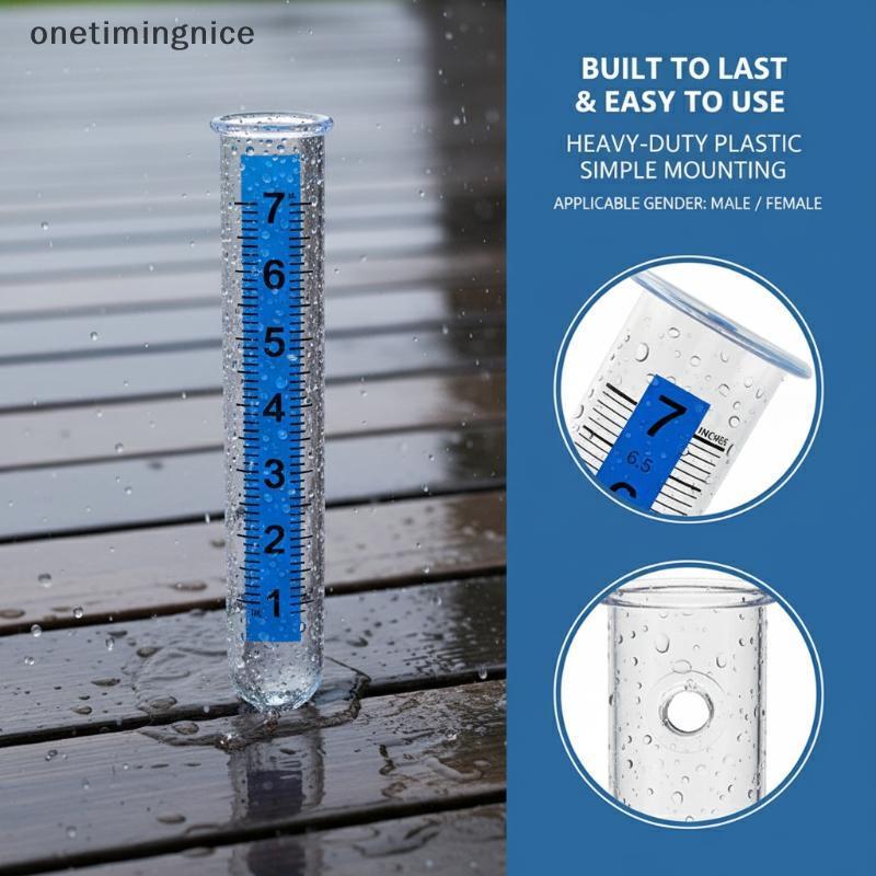 Onetimingnice Rain Gauge 7" Capacity Clear Water Gauge for Rain with Large Numbers Scale Onetimingni