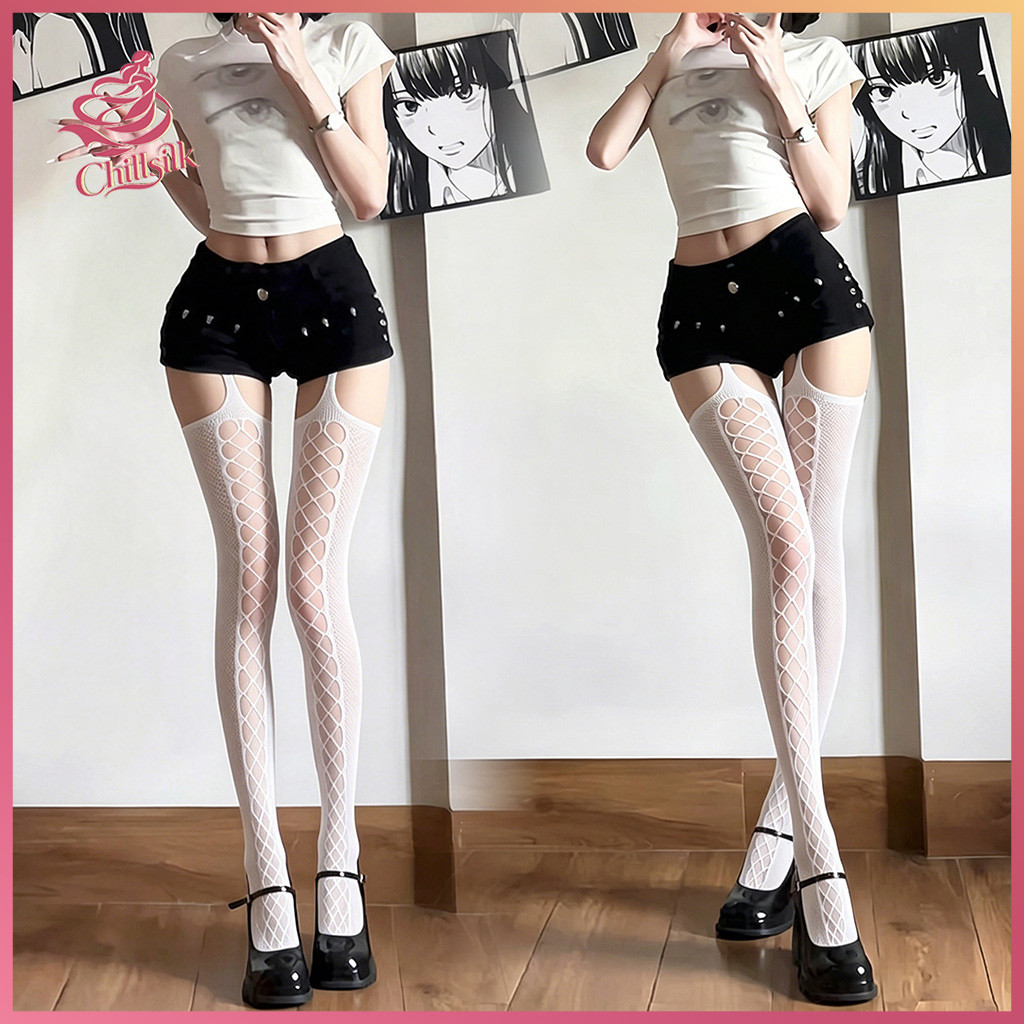 📢จัดส่งจากประเทศไทย💗ถุงน่อง Garter และถุงน่องตาข่าย💗ถุงน่องลูกไม้บางมาก ยางยืด มีหลายสีให้เลือก ลายดอกกลวง💗