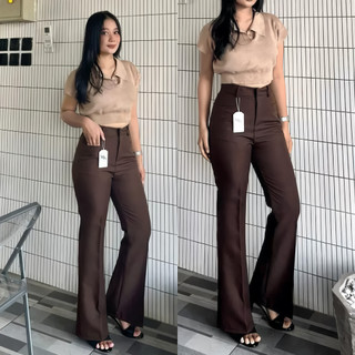 Kylie Cutbray Pants - Highwaist Flare Pants - Celana Cutbray Highwaist Wanita