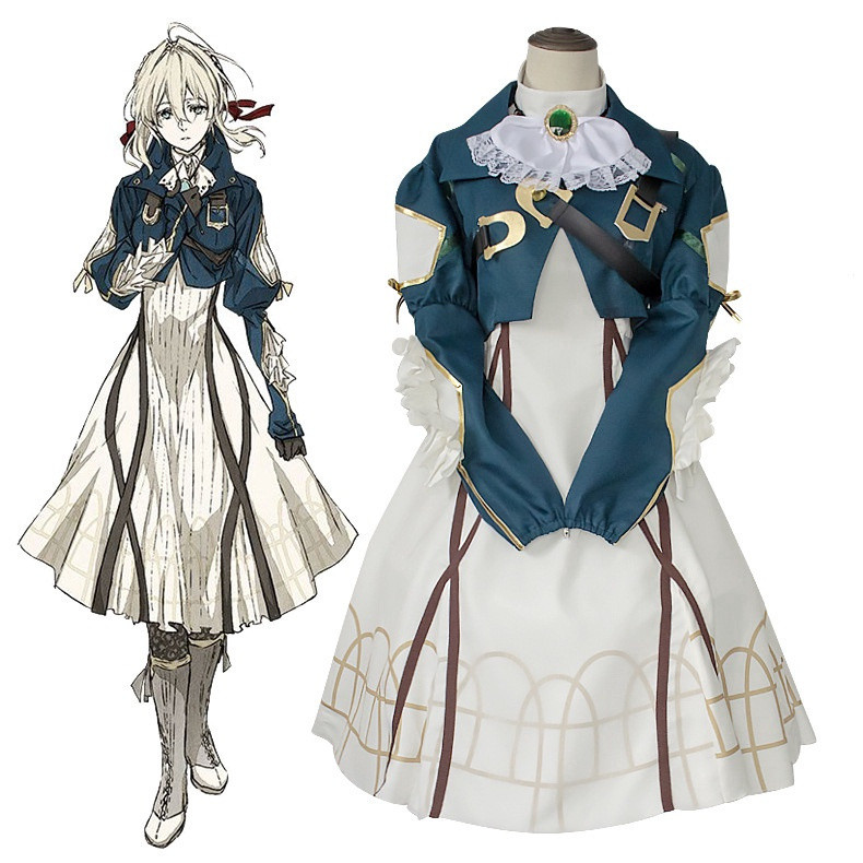 อะนิเมะ Violet Evergarden คอสเพลย์ Violet Evergarden เครื่องแต่งกายวิกผมชุดผู้หญิงชุดเครื่องแต่งกายค