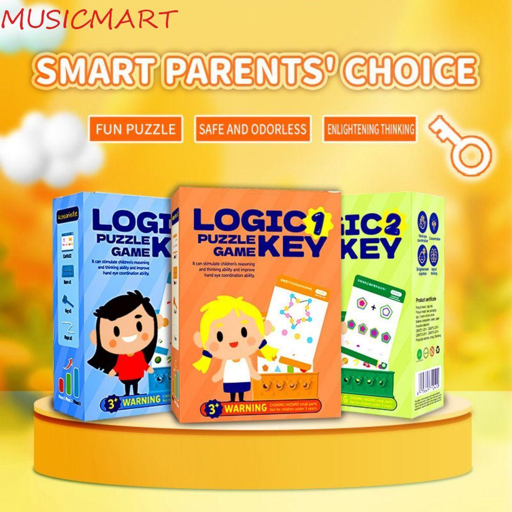 MUSICMART Logic Key Thinking Training, 3D Early Education English Logic Key Puzzle Game, Montessori 