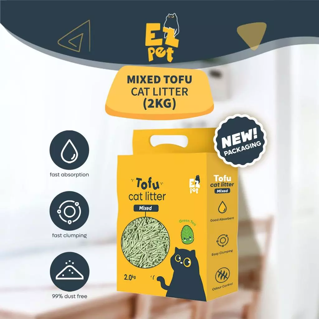 ทรายแมวเต้าหู้ผสมทรายภูเขาไฟ E-Pet