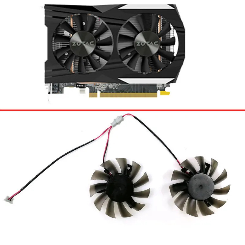 DIY 2pcs 65 มม.2pin GA71S2H สําหรับ ZOTAC GeForce GTX1050 GTX 1050 Ti OC 4GB GDDR5 GTX1660 1660S GPU