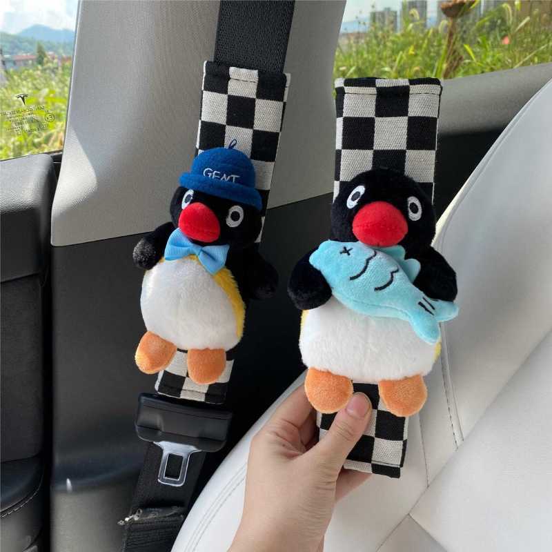 Pin G Car Safety Belt Shoulder Pad Cover Cute Little Penguin Car Decoration Shoulder Pad Wear-Resistant Clothes Shoulder Pad FkfI