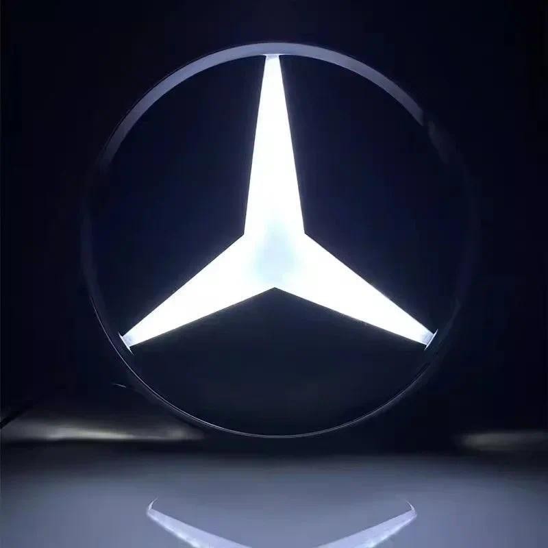 3D รถกระจังหน้าโลโก้ LED Badge Emblem Luminous ไฟตกแต่งสําหรับ Mercedes Benz W205 w253 w204 w213