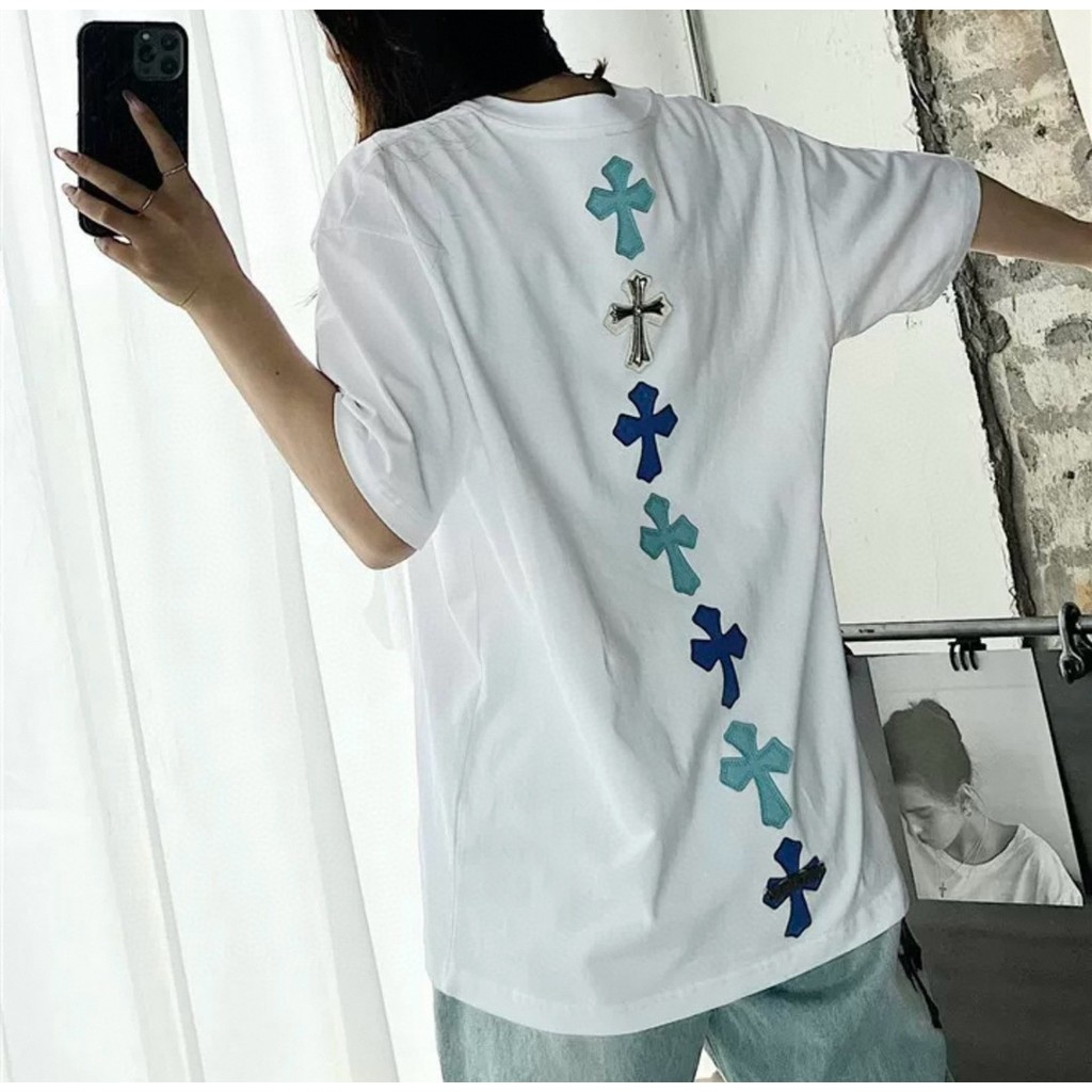 Chrome Hearts/Chrome Hearts 2026 ต้นฤดูใบไม้ผลิสไตล์ใหม่เสื้อยืดแขนสั้นผู้ชายผู้หญิงคู่สไตล์ Slimmer