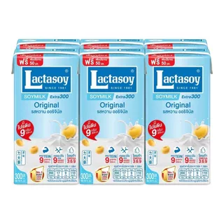 [สินค้าส่งด่วน] แลคตาซอยนมถั่วเหลืองรสหวาน300มล แพ็ค 6 LACTASOY SOYMILK EXTRA 300 ML. PACK 6
