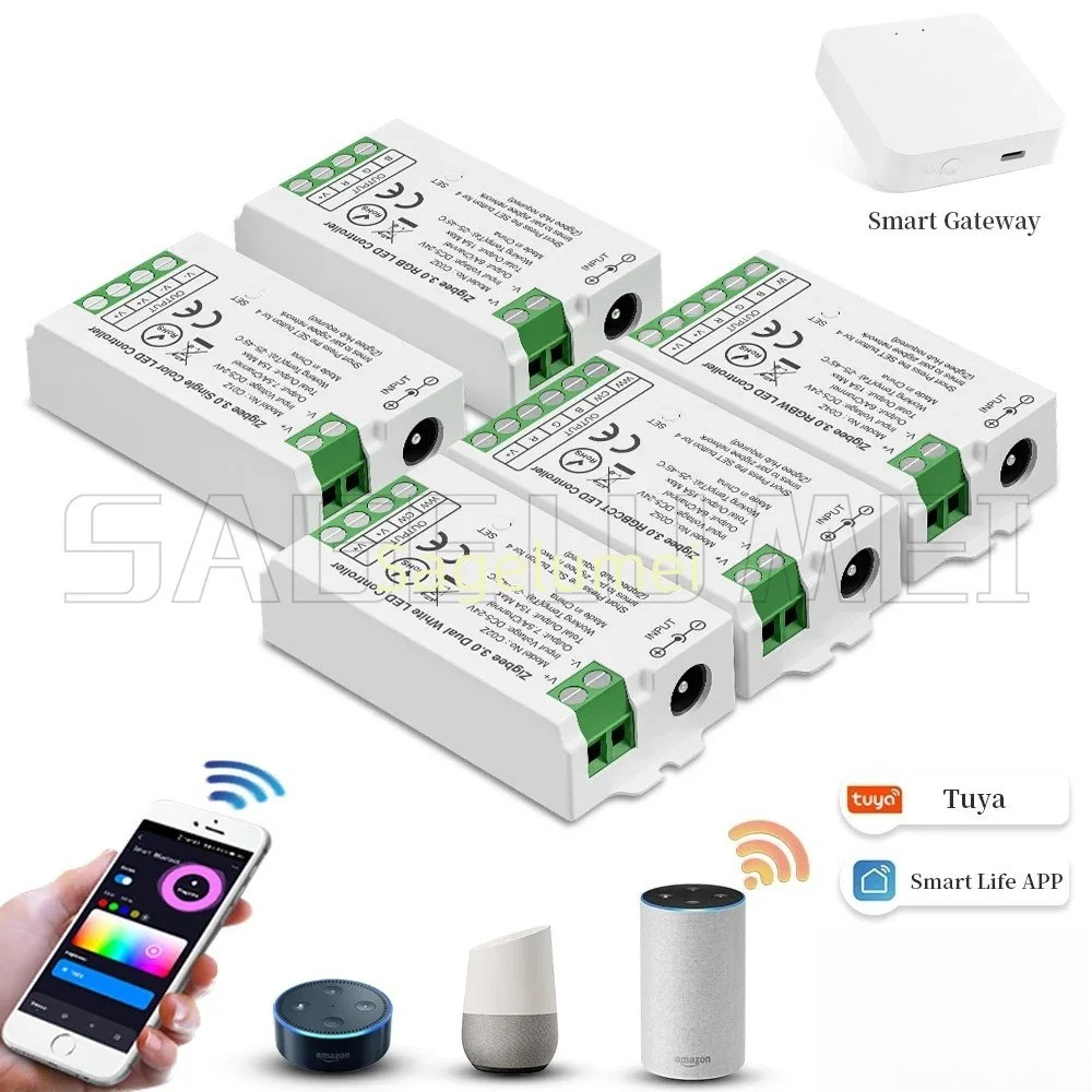 Tuya Gateway สมาร์ทควบคุมเสียง C01Z/C02Z/C03Z/C04Z/C05Z Zigbee 3.0 LED Controller 2.4G สีเดียว Dimme