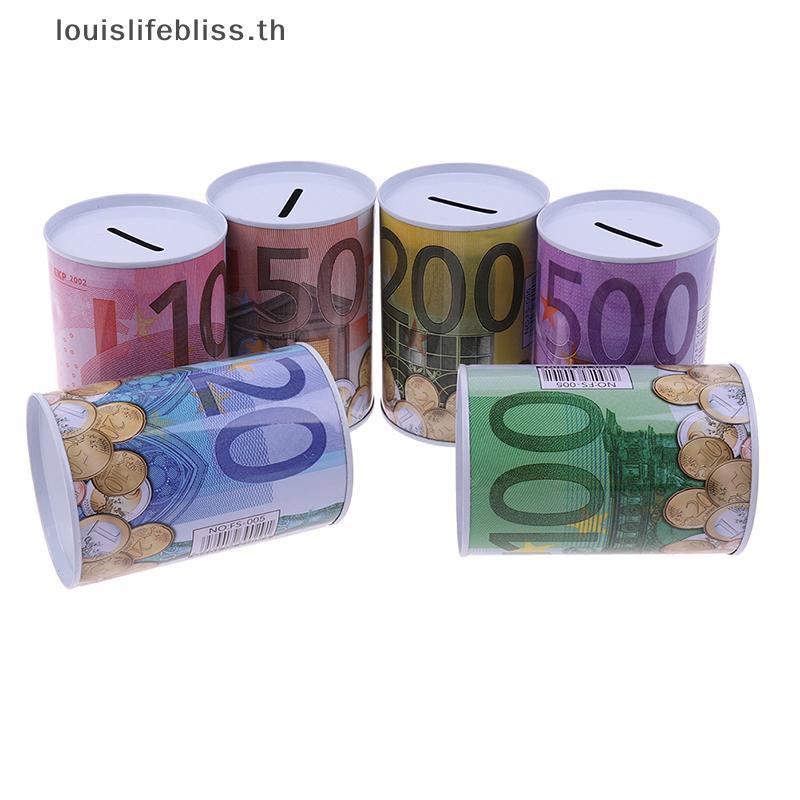 Louislifebliss Euro Dollar Money Box ปลอดภัยกระบอก Piggy Bank Bank Bank สําหรับเหรียญกล่องฝากใหม่