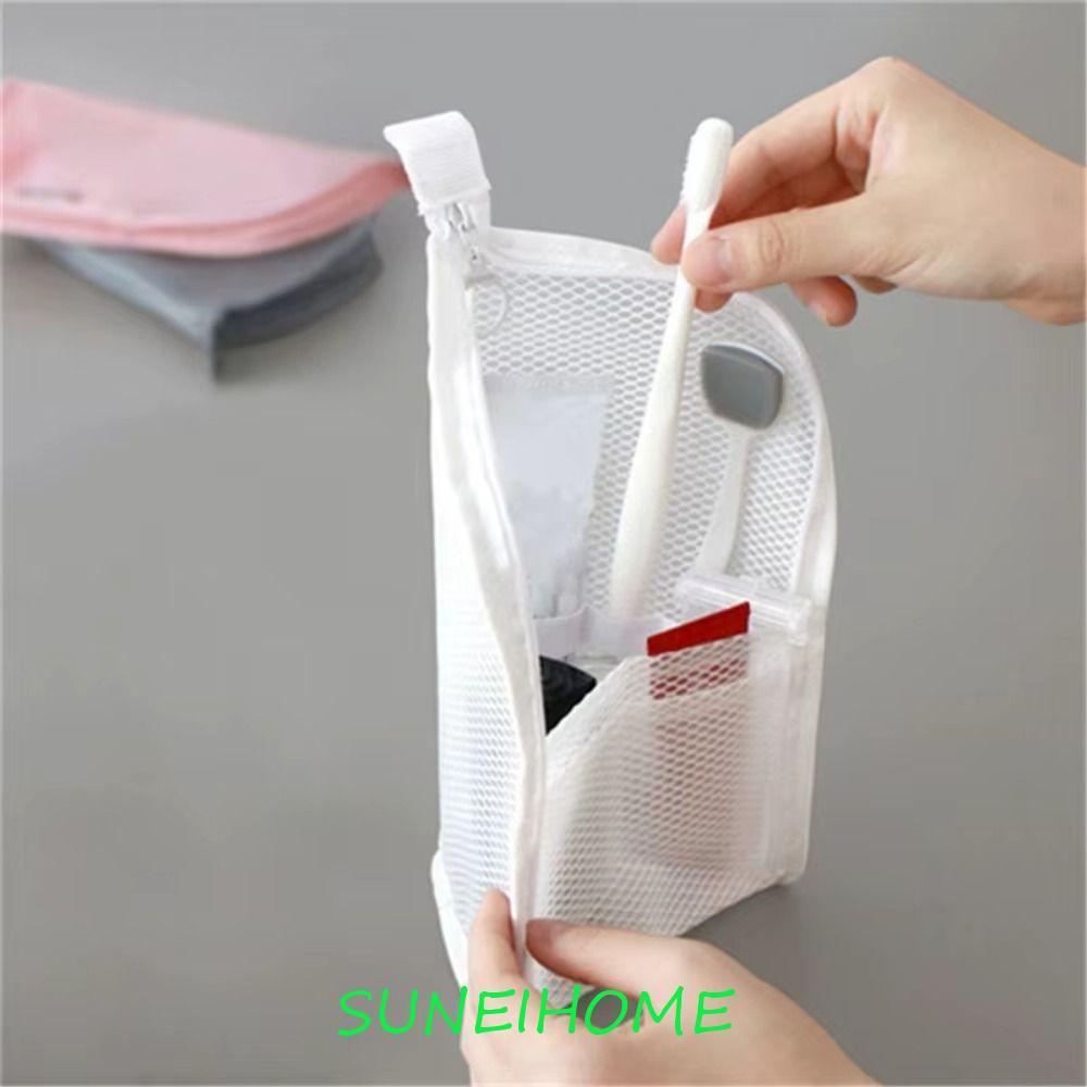 SUNEIHOME กระเป๋าเครื่องสําอาง PVC, กระเป๋าแป้งแปรงสีฟันกันน้ําความจุขนาดใหญ่, การออกแบบแนวตั้งเรียบง่าย Stand Up ประหยัดพื้นที่กรณีความงามแบบพกพาการเดินทางวันหยุด