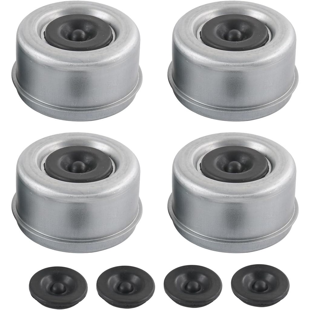 4pcs 2.72 "Trailer เพลาล้อ Hub และแบริ่ง Dust Cap พิเศษ 4 ปลั๊กยางสําหรับที่สุด 7000-8000 lb ดุมล้อ 