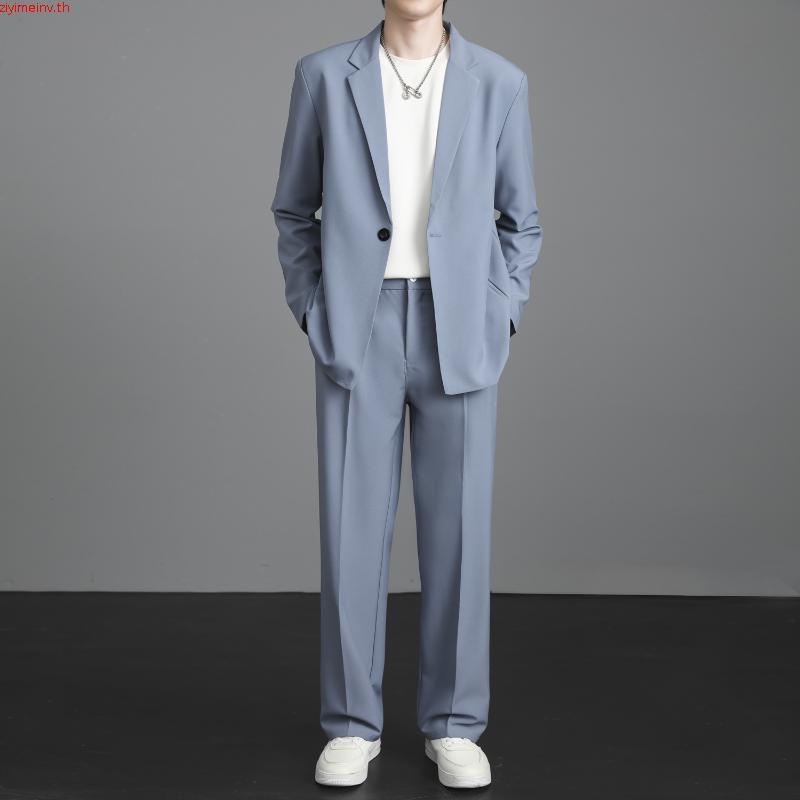 SUIT-M04 เซ็ตสูท เสื้อ+กางเกง เสื้อสูทแจ็คเก็ต ใส่ออกงาน สไตล์เกาหลี สำหรับผู้ชาย M-4XL สินค้าพร้อมส