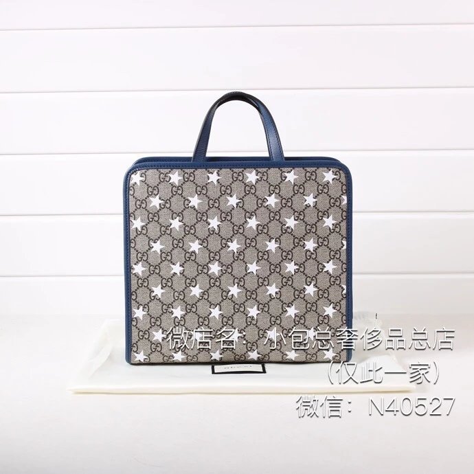 605614  Gucci/Gucci Children GG Printing Star Tote Bag กระเป๋าช้อปปิ้ง 20 กระเป๋าผู้หญิงสไตล์ใหม่ To