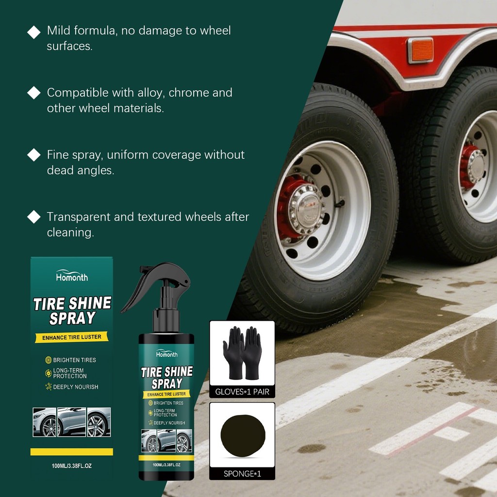 Tyre Shine Enhancer น้ํายาทําความสะอาดแบบพกพาสําหรับรถยนต์ Tyre Gloss Care
